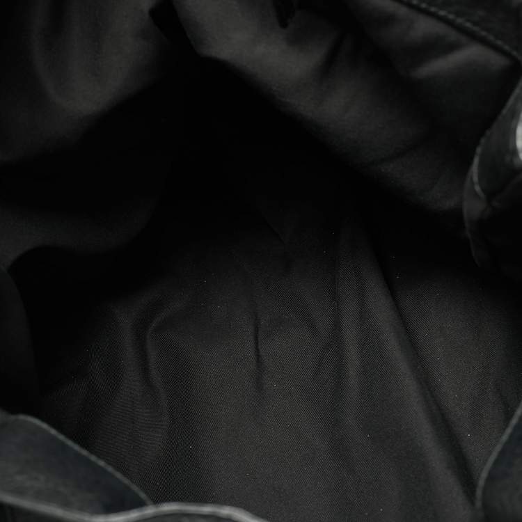 Pre Owned Gucci Interlocking G Black GG Canvas and Leather Tote