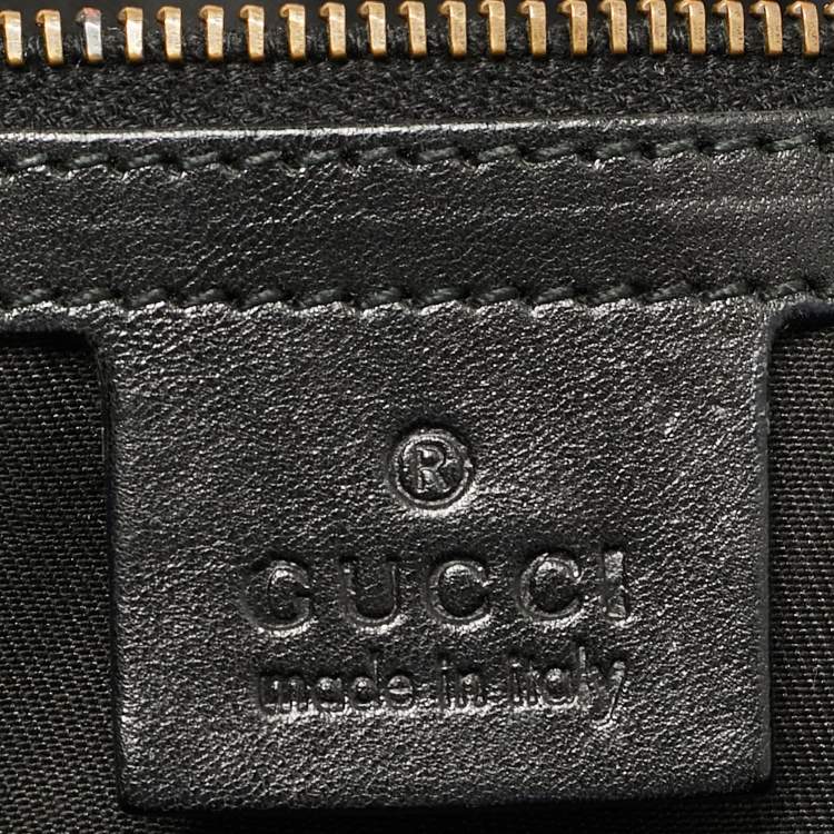 Pre Owned Gucci Interlocking G Black GG Canvas and Leather Tote