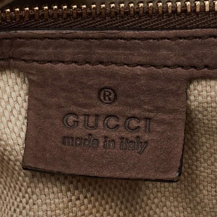 Pre Owned Gucci Soho Medium Brown Nubuck Leather Chain Shoulder Bag