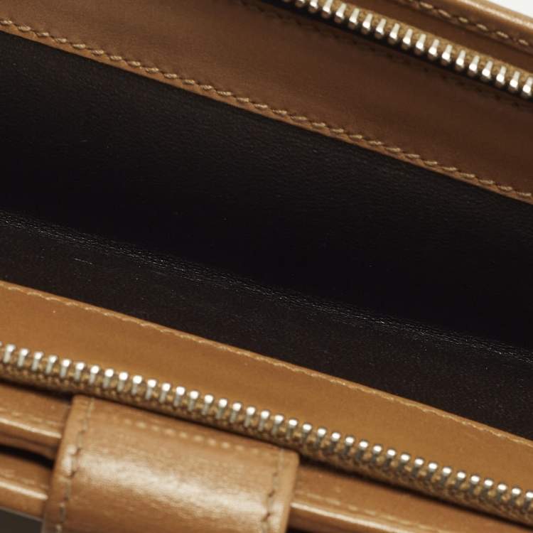 Pre Owned Gucci GG Twins Beige/Brown GG Canvas and Leather French Flap Wallet