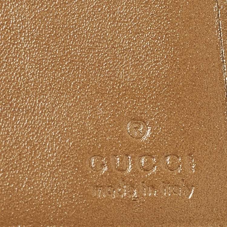 Pre Owned Gucci GG Twins Beige/Brown GG Canvas and Leather French Flap Wallet