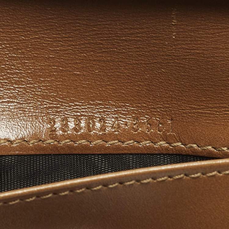 Pre Owned Gucci GG Twins Beige/Brown GG Canvas and Leather French Flap Wallet