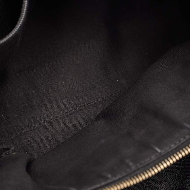 Pre Owned Gucci Abbey D-Ring Black GG Canvas and Leather Hobo