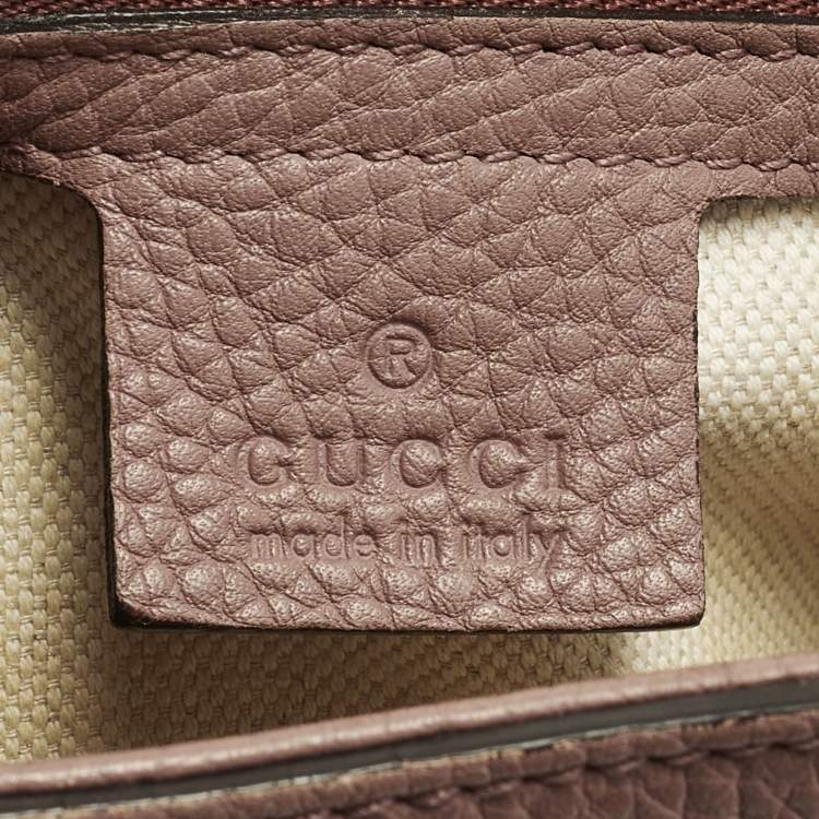 Pre Owned Gucci GG Marmont Medium Old Rose Leather Top Handle Bag