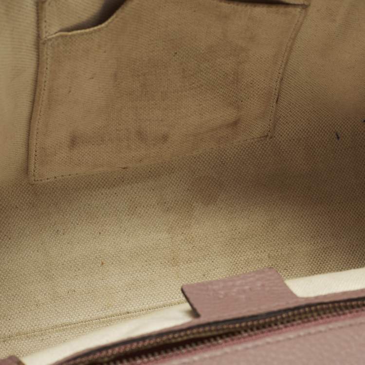 Pre Owned Gucci GG Marmont Medium Old Rose Leather Top Handle Bag