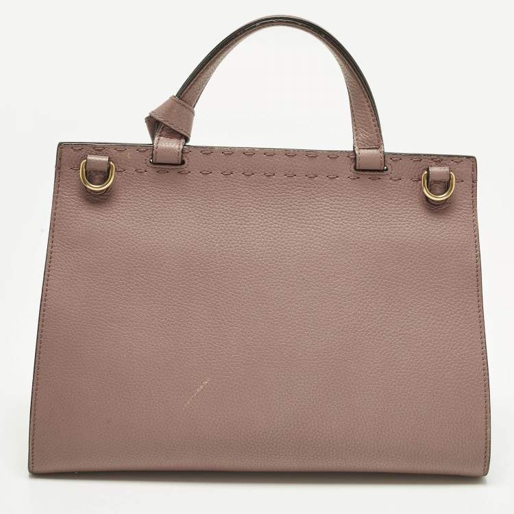 Pre Owned Gucci GG Marmont Medium Old Rose Leather Top Handle Bag