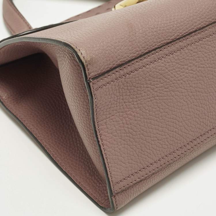 Pre Owned Gucci GG Marmont Medium Old Rose Leather Top Handle Bag