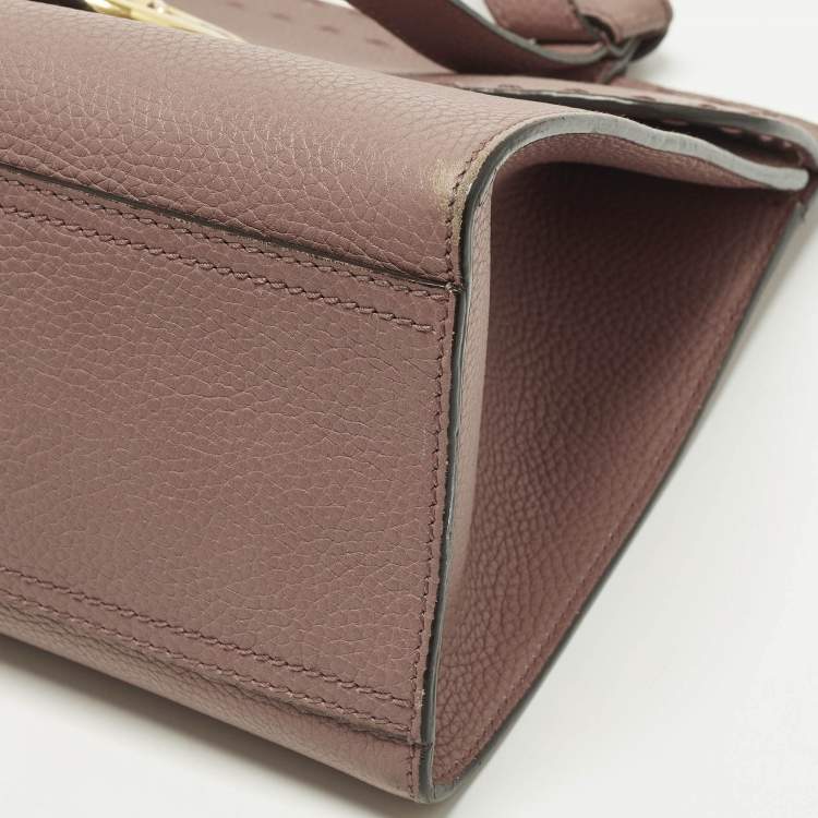 Pre Owned Gucci GG Marmont Medium Old Rose Leather Top Handle Bag