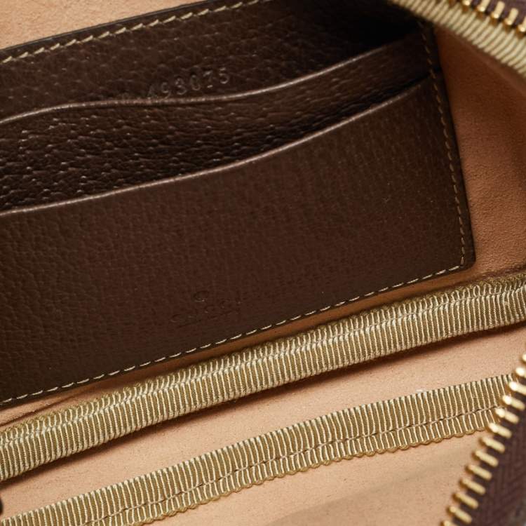 Pre Owned Gucci Ophidia Beige/Brown GG Supreme Coated Canvas and Leather Belt Bag