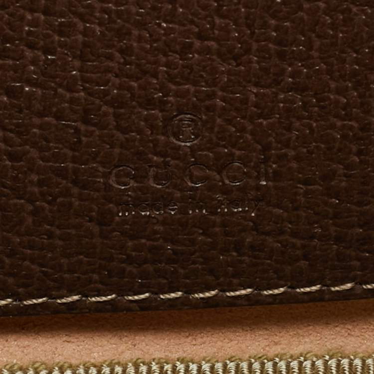 Pre Owned Gucci Ophidia Beige/Brown GG Supreme Coated Canvas and Leather Belt Bag