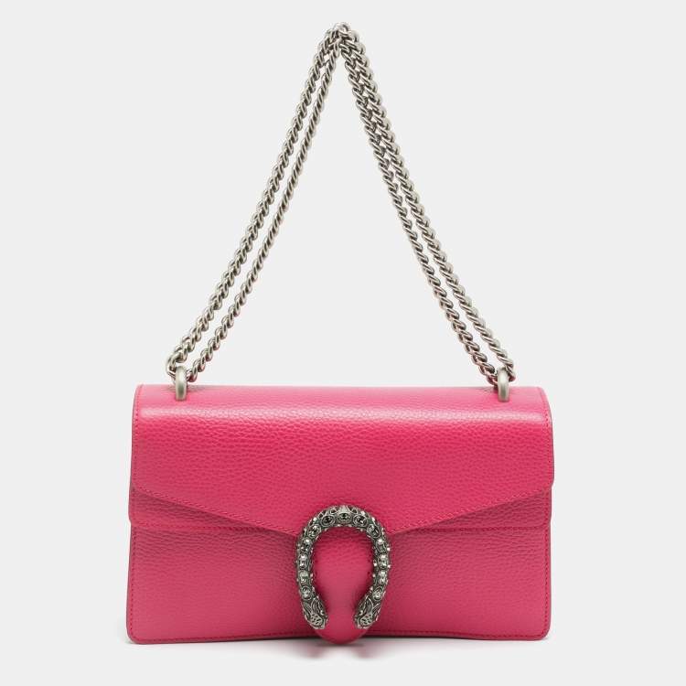 Pre Owned Gucci  Dionysus Crystals Small Pink Leather Shoulder Bag