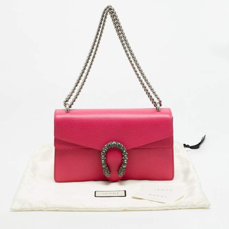 Pre Owned Gucci  Dionysus Crystals Small Pink Leather Shoulder Bag
