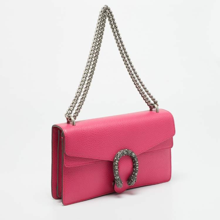 Pre Owned Gucci  Dionysus Crystals Small Pink Leather Shoulder Bag