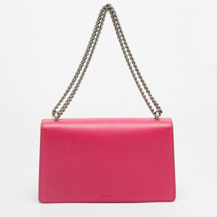 Pre Owned Gucci  Dionysus Crystals Small Pink Leather Shoulder Bag