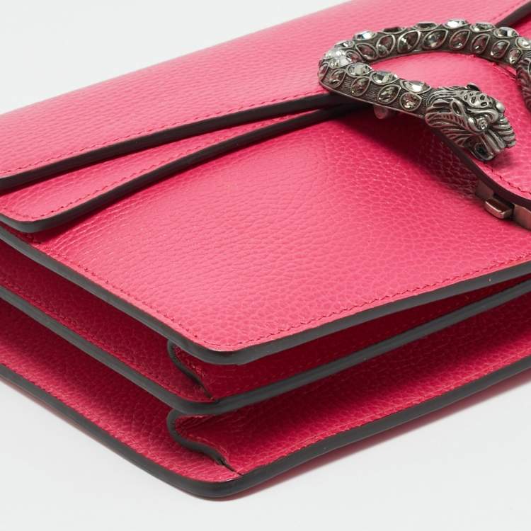 Pre Owned Gucci  Dionysus Crystals Small Pink Leather Shoulder Bag
