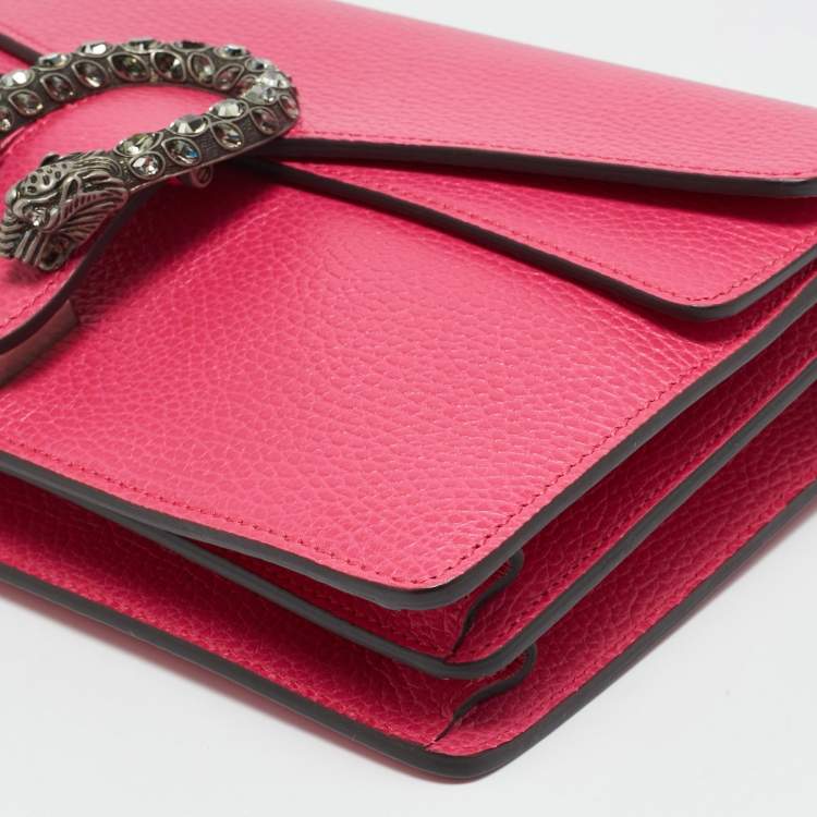 Pre Owned Gucci  Dionysus Crystals Small Pink Leather Shoulder Bag