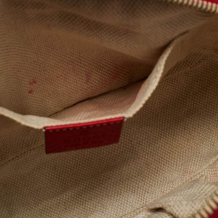 Pre Owned Gucci Soho Disco Camera Red Leather Crossbody Bag