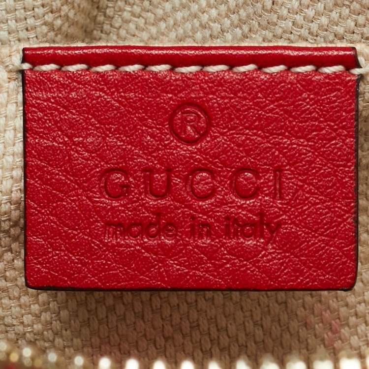 Pre Owned Gucci Soho Disco Camera Red Leather Crossbody Bag