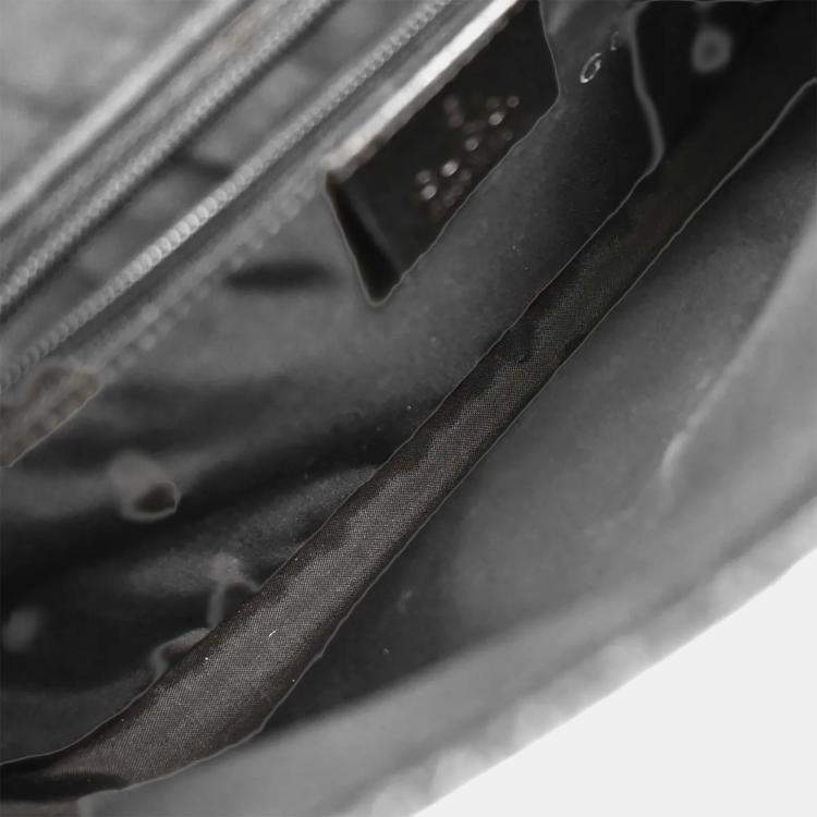 Pre Owned Gucci Black Nylon Leather Handbag
