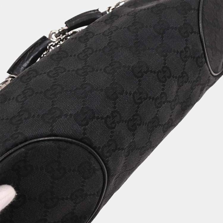 مملوكة مسبقًا Gucci Black GG Horsebit Handbag
