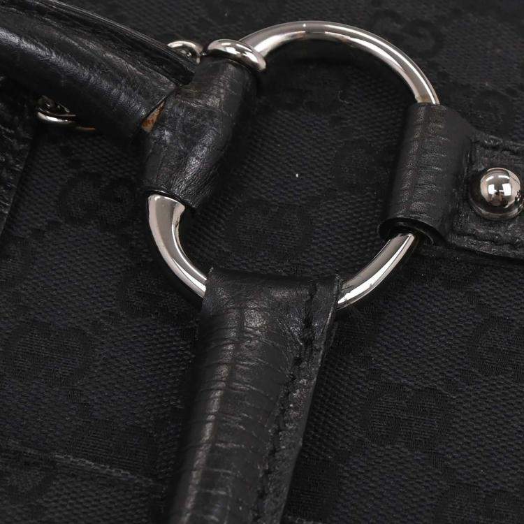 مملوكة مسبقًا Gucci Black GG Horsebit Handbag