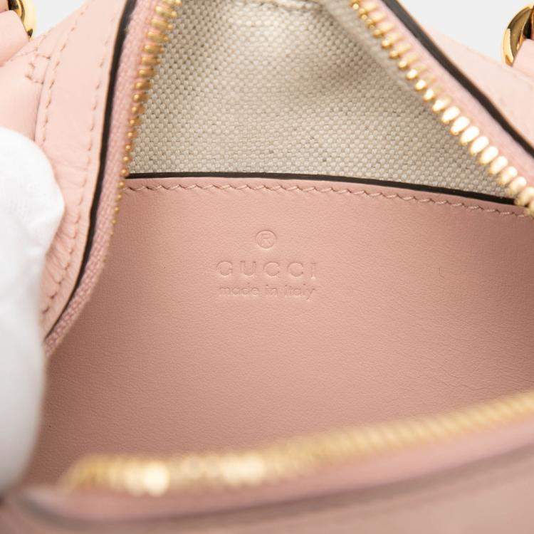 Pre Owned Gucci Pink Mini GG Marmont Matelasse Leather Satchel