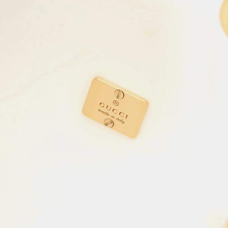 Pre Owned Gucci Gg Teddy Bear Shoulder Bag With Swarovski Crystals Clear Multicolor