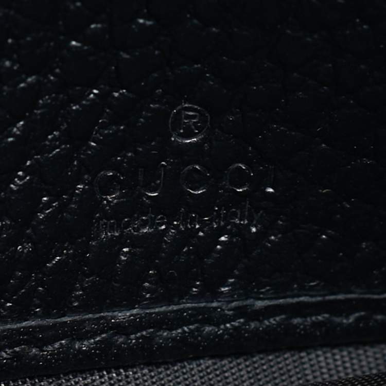 Pre Owned Gucci GG Marmont Black/Beige GG Supreme Canvas and Leather Wallet On Chain