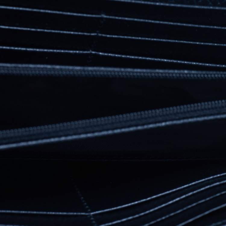 Pre Owned Gucci GG Marmont Black/Beige GG Supreme Canvas and Leather Wallet On Chain