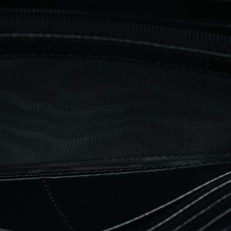 Pre Owned Gucci GG Marmont Black/Beige GG Supreme Canvas and Leather Wallet On Chain