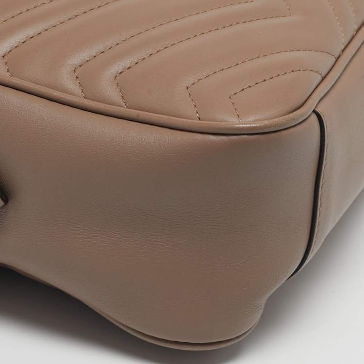 Pre Owned Gucci GG Marmont Camera Old Rose Matelasse Leather Shoulder Bag