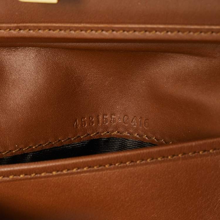 Pre Owned Gucci Padlock Beige/Black GG Supreme Canvas and Leather Trifold Wallet