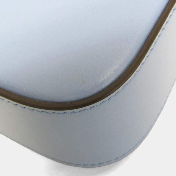 Pre Owned Gucci Blue Leather Bamboo Backpack Handbag Shoulder Bag 