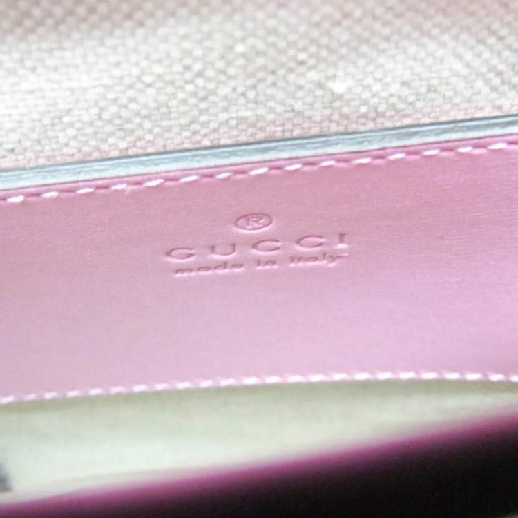 Pre Owned Gucci Pink Leather Bamboo Backpack Handbag Shoulder Bag 