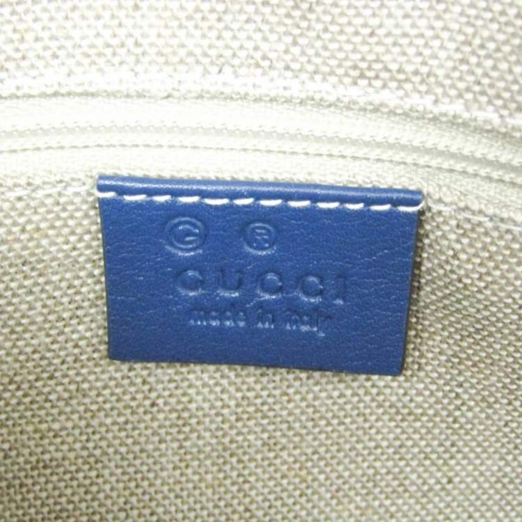 Pre Owned Gucci Microguccissima Micro GG Blue Leather Handbag Shoulder Bag 