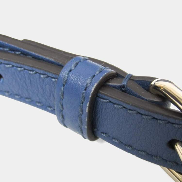 Pre Owned Gucci Microguccissima Micro GG Blue Leather Handbag Shoulder Bag 