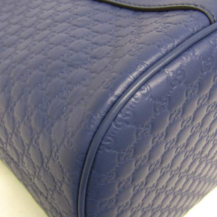 Pre Owned Gucci Microguccissima Micro GG Blue Leather Handbag Shoulder Bag 