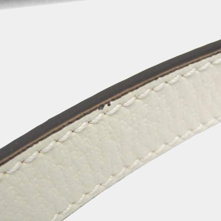 Pre Owned Gucci Ophidia Beige, White Leather Gg Supreme Shoulder Bag 