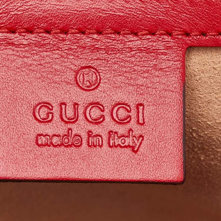 Pre Owned Gucci Padlock Red Medium Guccissima Leather Shoulder Bag
