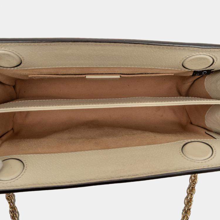 Pre Owned Gucci Brown Small GG Supreme Web Ophidia Chain Crossbody