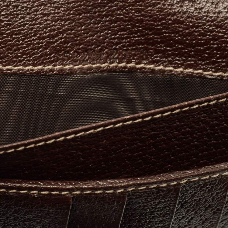 Pre Owned Gucci Beige/Brown GG Canvas and Leather French Wallet