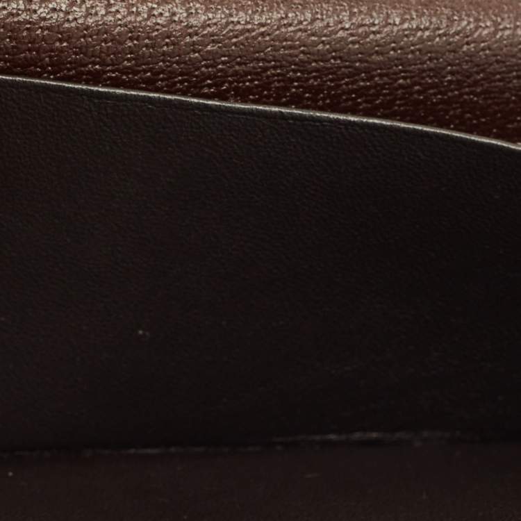 Pre Owned Gucci Beige/Brown GG Canvas and Leather French Wallet