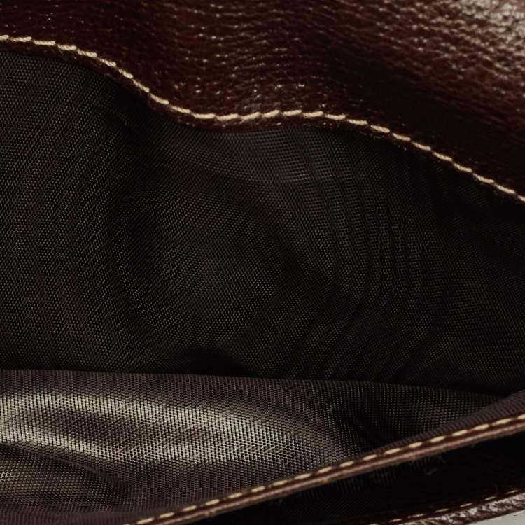 Pre Owned Gucci Beige/Brown GG Canvas and Leather French Wallet