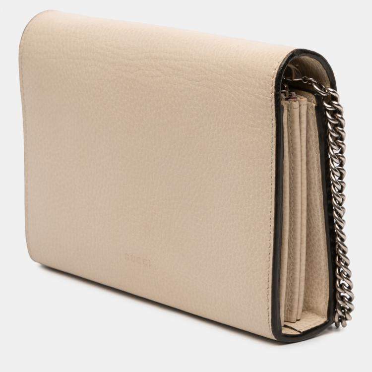 مملوكة مسبقًا Gucci Brown Mini Leather Dionysus Wallet on Chain