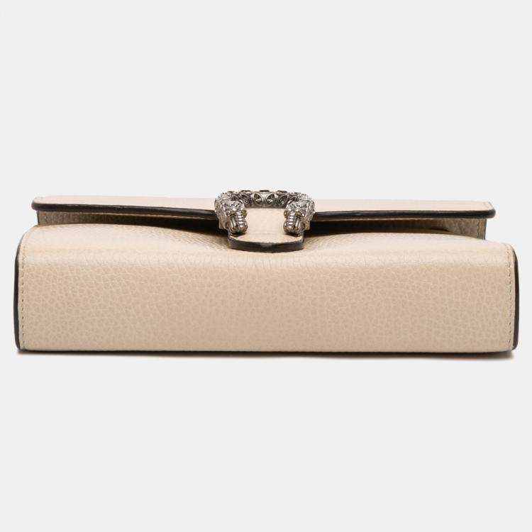 مملوكة مسبقًا Gucci Brown Mini Leather Dionysus Wallet on Chain