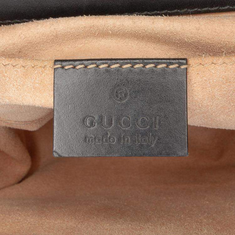 Pre Owned Gucci Black Small Guccissima Padlock Crossbody