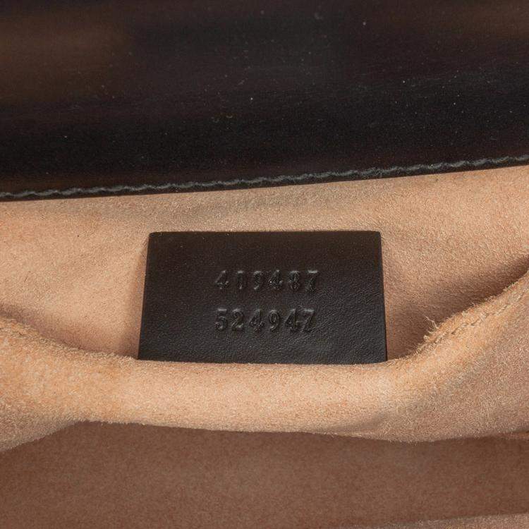 Pre Owned Gucci Black Small Guccissima Padlock Crossbody