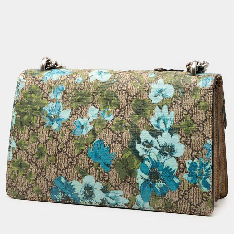Pre Owned Gucci Brown Medium GG Supreme Blooms and Bee Dionysus Shoulder Bag
