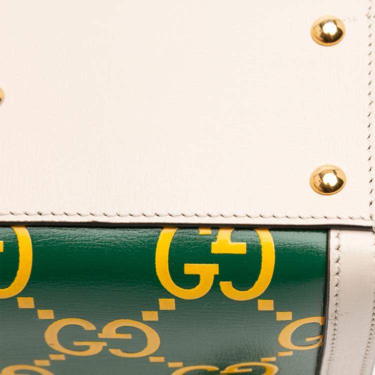 Pre Owned Gucci Green Mini Leather Bamboo GG Diana Satchel