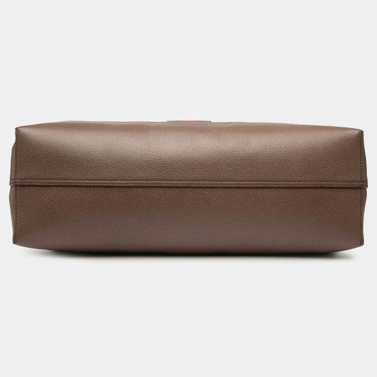 Pre Owned Gucci Brown GG Supreme Ophidia Tote